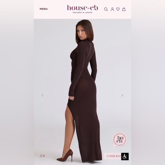 Anais Chocolat Thigh Split Maxi Dress - Picture 5 of 7